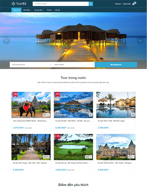 Mẫu thiết kế website du lịch đẹp